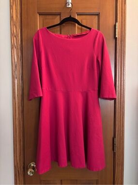 Kate Spade Dark Watermelon 3/4 Sleeve Fit and Flare Dress